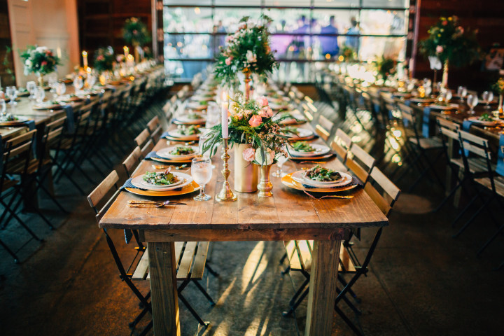Rustic Industrial Tablescape Wedding, Union on Eighth in Georgetown, Texas | EntertainingLife.com