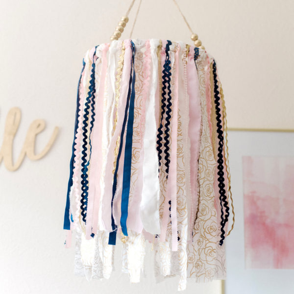 DIY Embroidery Hoop Mobile with Fabric Scraps and Ribbons Thumbnail