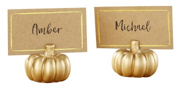 Gold Pumpkin Placecard Holders